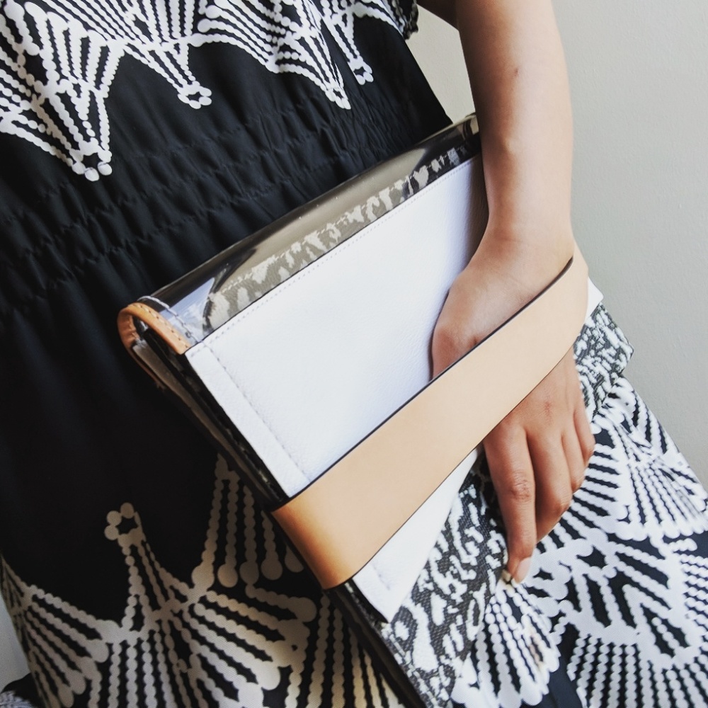 Coach Black and White Clutch